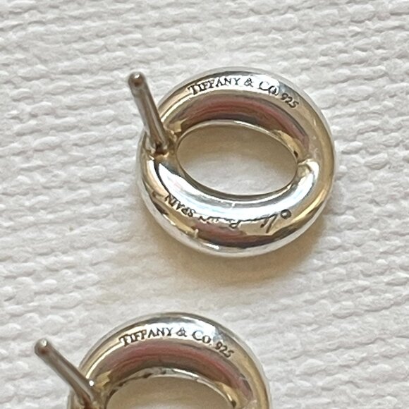 Tiffany & Co. Earrings Silver Elsa Peretti Sevillana Studs with Pouch Box EUC - Picture 8 of 11